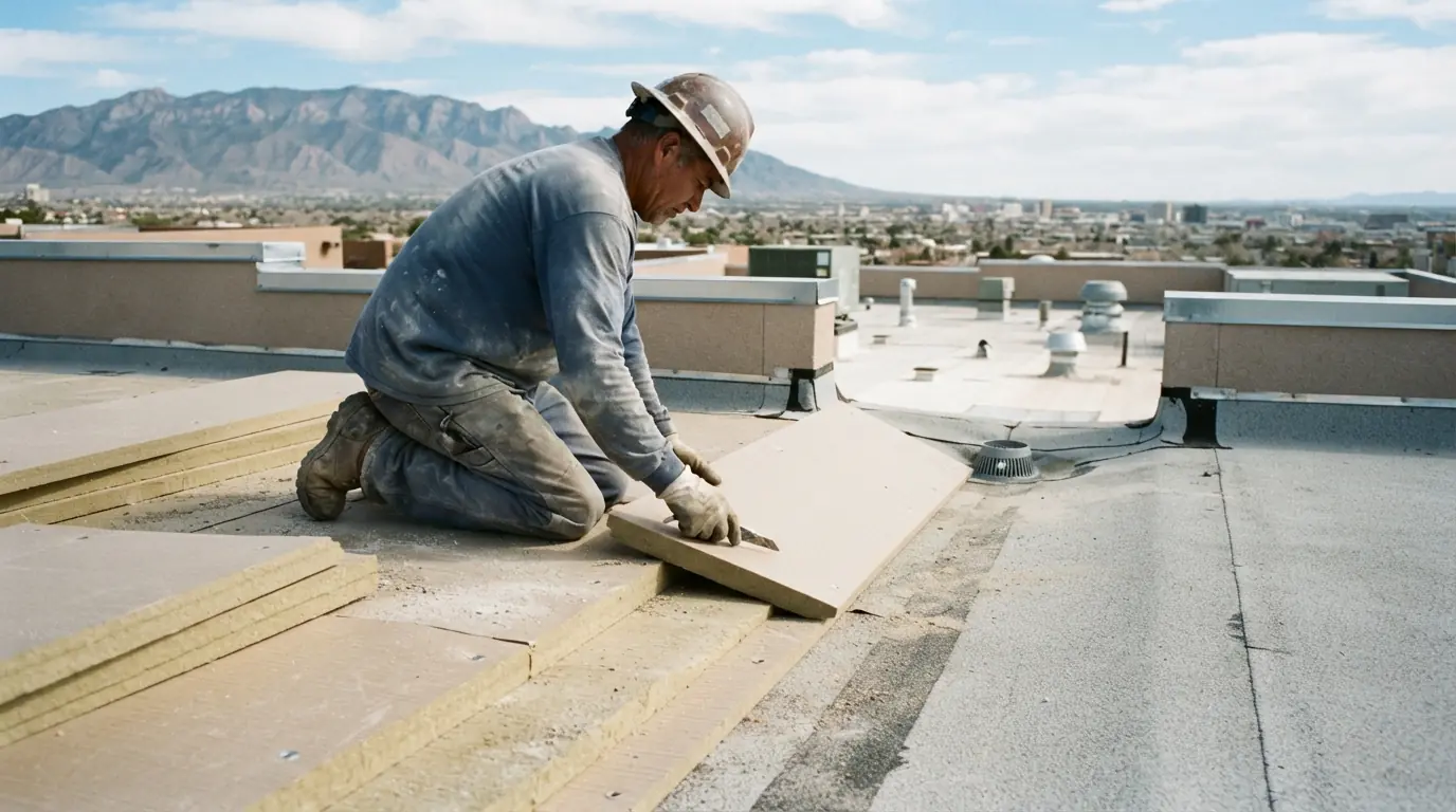 Tapered insulation for drainage on a roof in Albuquerque, NM