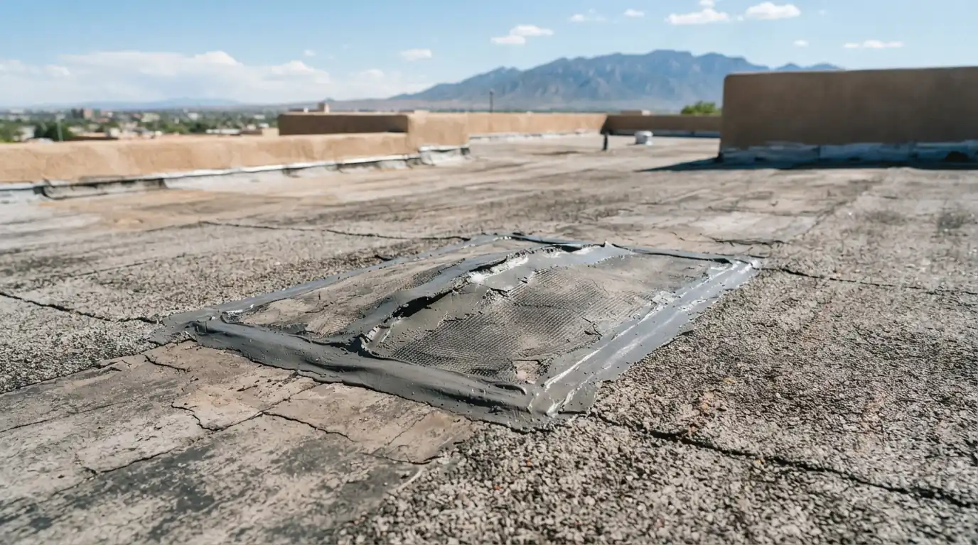 Blister and split repair on a roof in Albuquerque, NM
