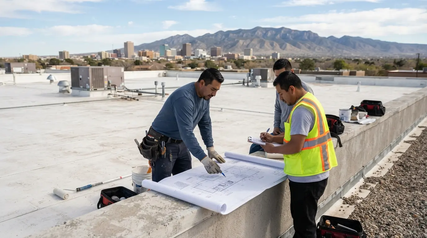 Coating recoat planning on a roof in Albuquerque, NM