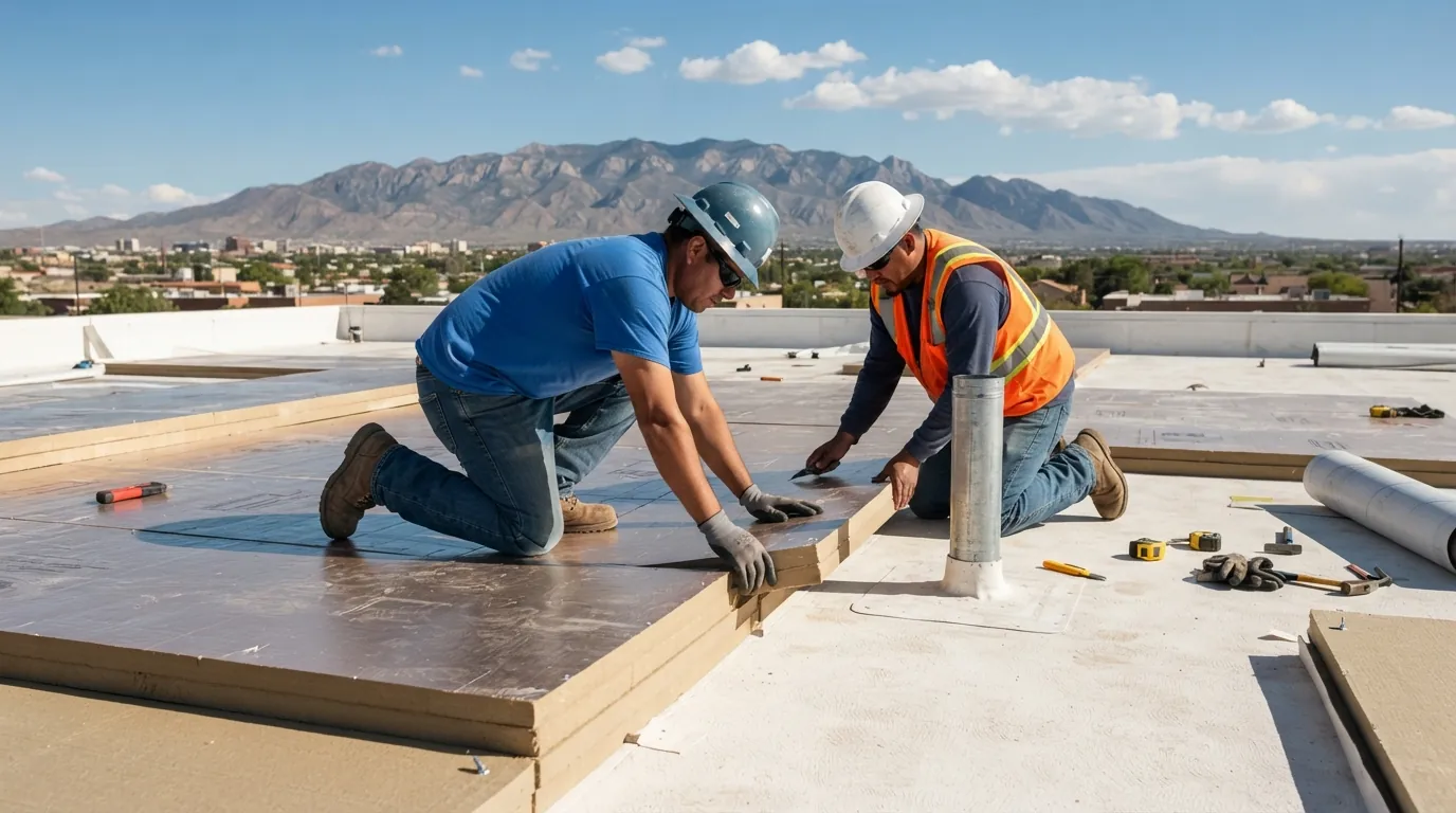 Insulation and R-value upgrade on a roof in Albuquerque, NM