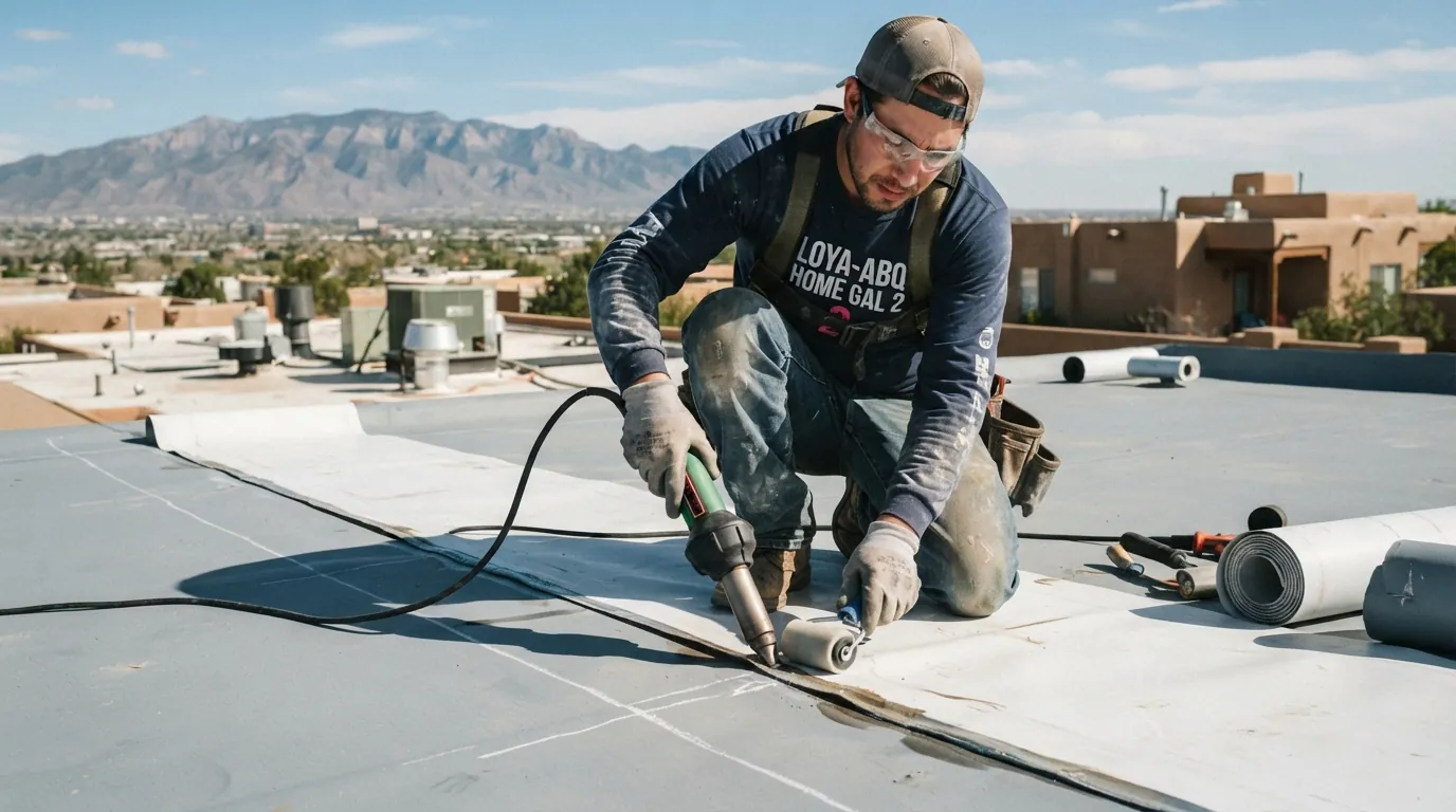 TPO seam being hot-air welded