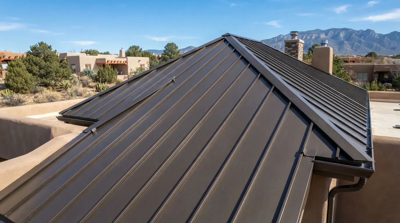 Standing seam metal on a roof in Albuquerque, NM