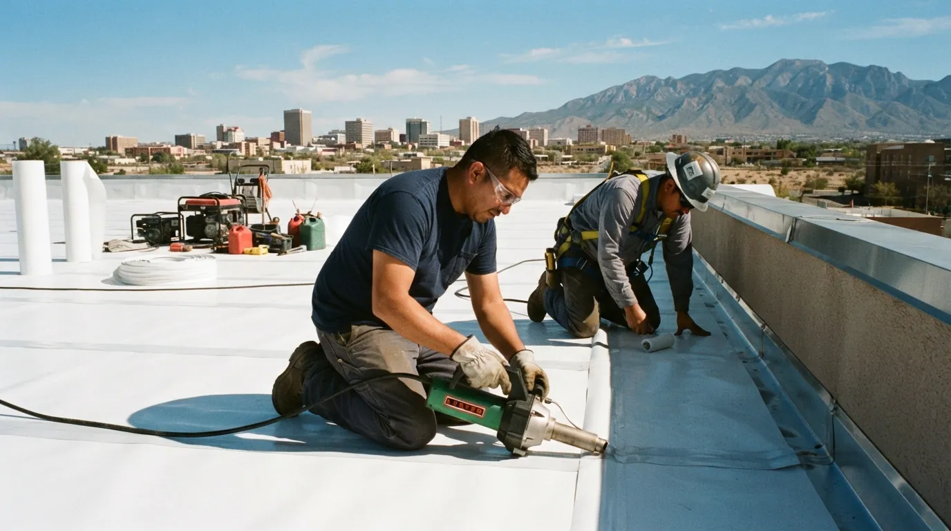TPO replacement on a roof in Albuquerque, NM