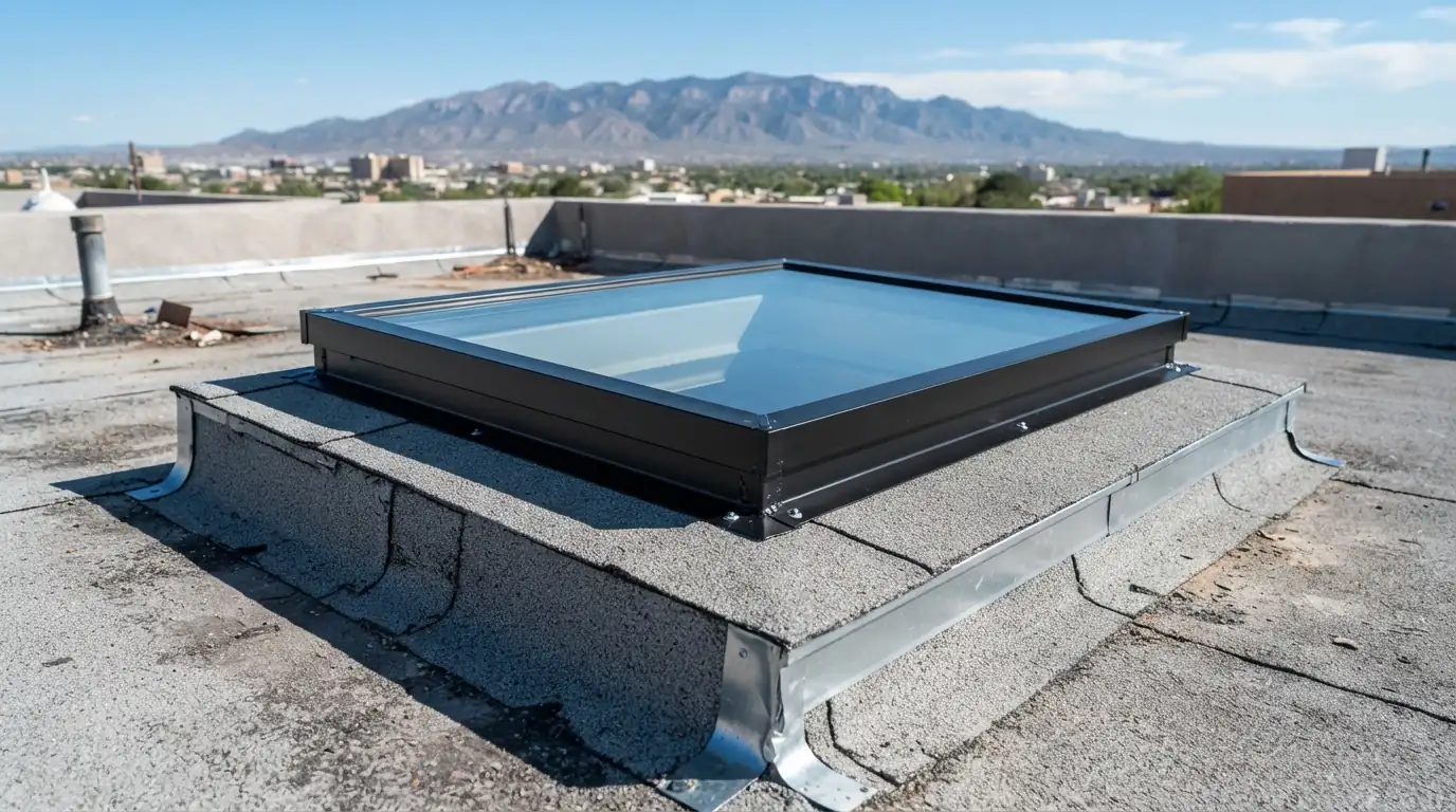 Skylight on a flat roof on a roof in Albuquerque, NM