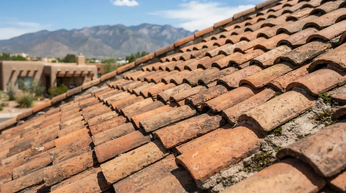Clay tile on a roof in Albuquerque, NM