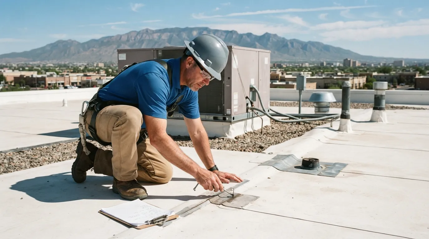 Semi-annual inspection program on a roof in Albuquerque, NM