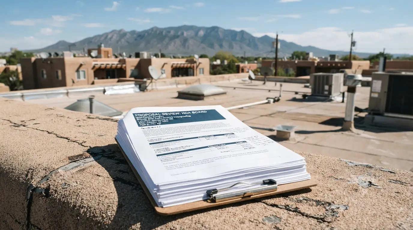 HOA board proposals on a roof in Albuquerque, NM