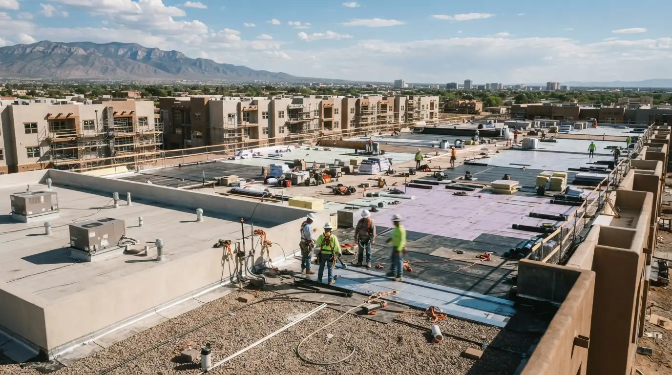 Phased scheduling on a roof in Albuquerque, NM