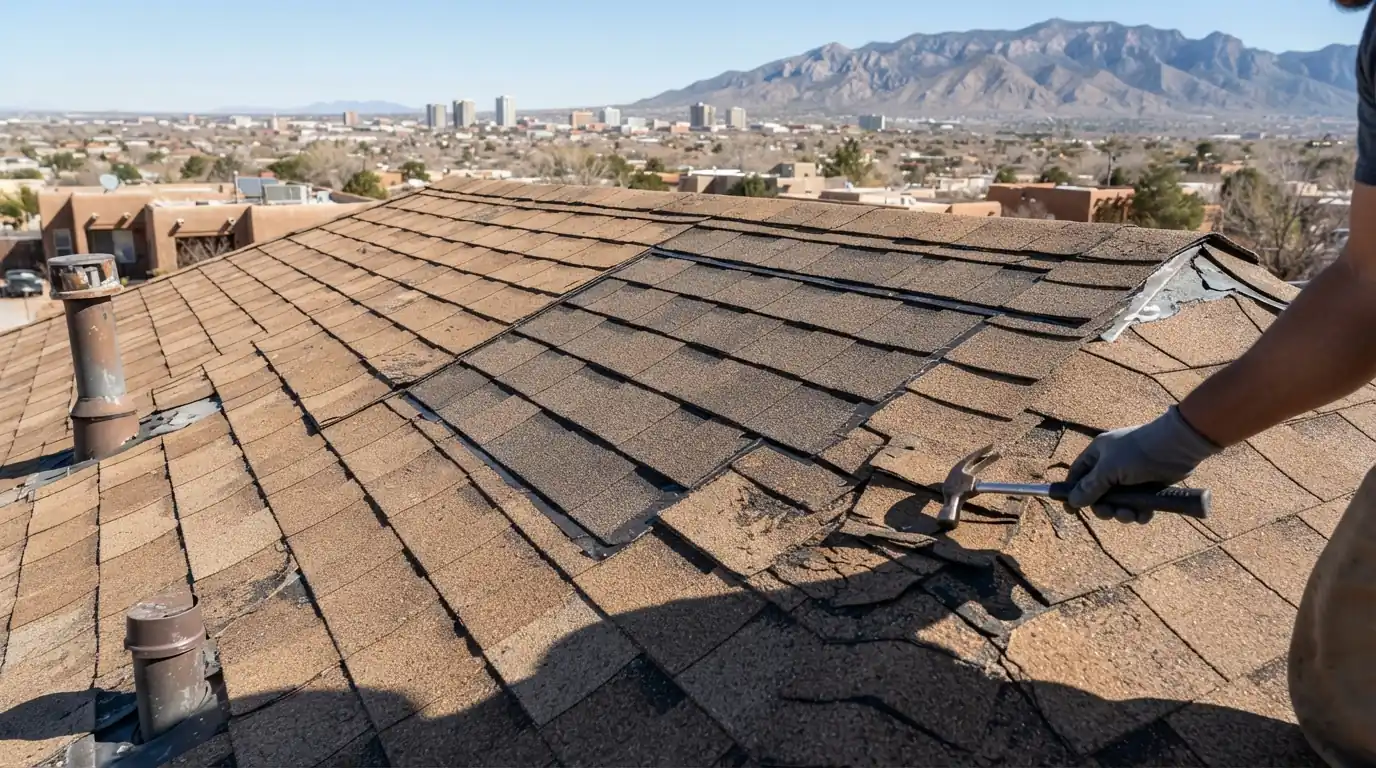 Repair vs replace assessment on a roof in Albuquerque, NM