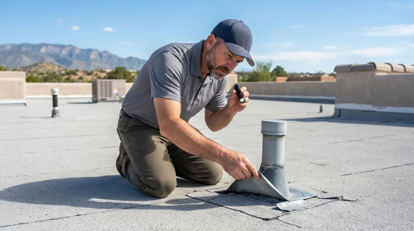 Real estate and pre-purchase inspection on a roof in Albuquerque, NM